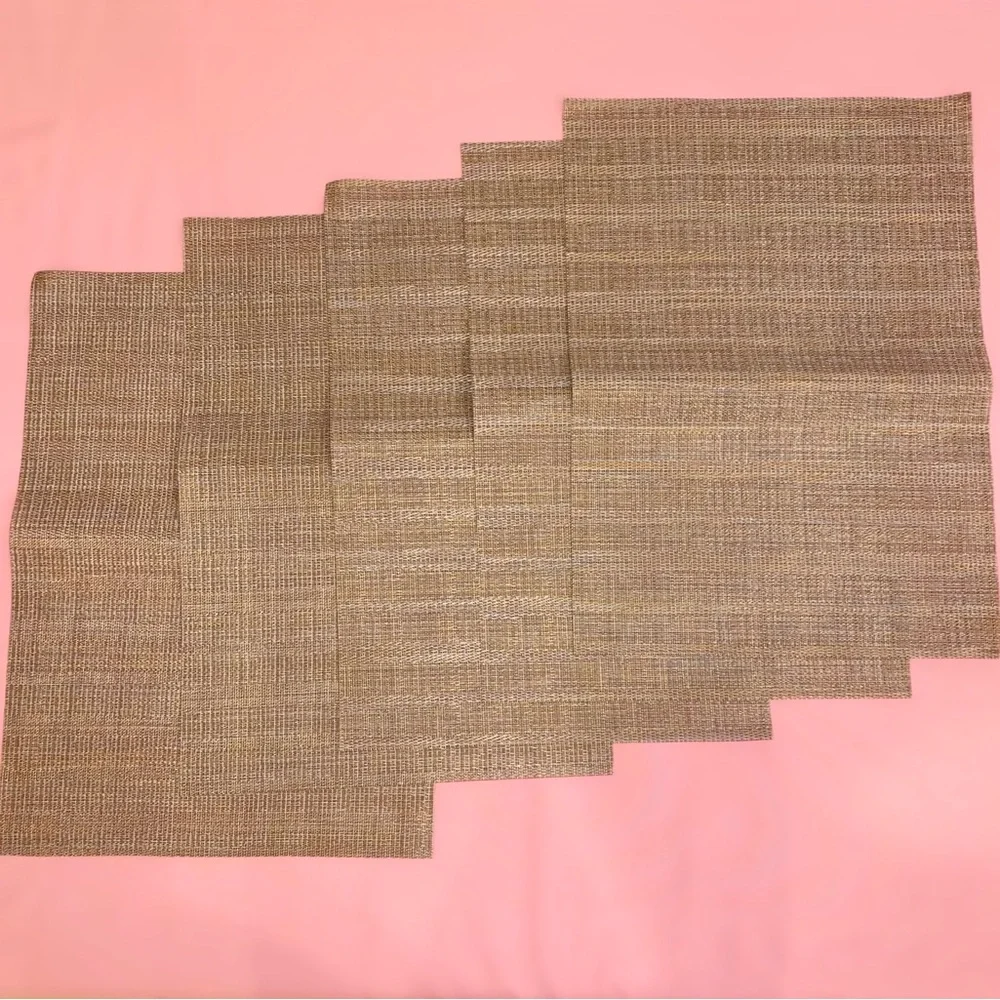 Z Gallerie Plate Placemats Set 5 Brown Taupe Outdoor Backyard Kitchen Table Dine